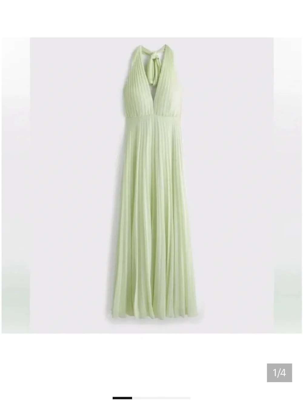 Light Green Halter Pleated Maxi Dress from Abercrombie